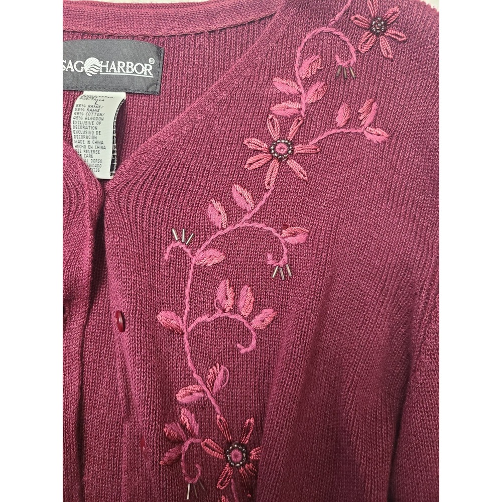 NWT Sag Harbor Size Large Button Up Color Raisin